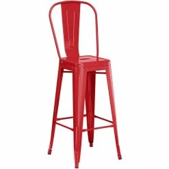 LT&S Alloy Series Lancaster Table & Seating Alloy Series 24" X 24" Red Outdoor Bar Height Table With 2 Metal Cafe Bar Stools -Lancaster Table & Seating Shop 2253802