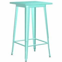 LT&S Alloy Series Lancaster Table & Seating Alloy Series 24" X 24" Seafoam Outdoor Bar Height Table With 2 Metal Cafe Bar Stools -Lancaster Table & Seating Shop 2253803