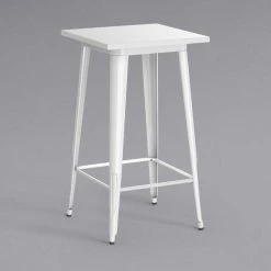 LT&S Alloy Series Lancaster Table & Seating Alloy Series 24" X 24" White Outdoor Bar Height Table With 2 Metal Cafe Bar Stools -Lancaster Table & Seating Shop 2253807