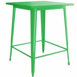 LT&S Alloy Series Lancaster Table & Seating Alloy Series 32" X 32" Green Outdoor Bar Height Table With 4 Metal Cafe Bar Stools -Lancaster Table & Seating Shop 2253841