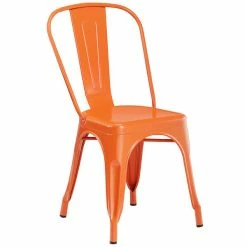 LT&S Alloy Series Lancaster Table & Seating Alloy Series 24" X 24" Orange Dining Height Outdoor Table With 2 Industrial Cafe Chairs -Lancaster Table & Seating Shop 2253865