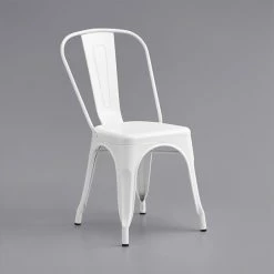 LT&S Alloy Series Lancaster Table & Seating Alloy Series 24" X 24" Square White Dining Height Outdoor Table With 2 Industrial Cafe Chairs -Lancaster Table & Seating Shop 2253878