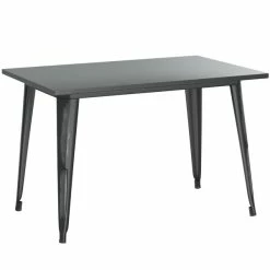 LT&S Alloy Series Lancaster Table & Seating Alloy Series 48" X 30" Distressed Black Dining Height Outdoor Table With 4 Industrial Cafe Chairs -Lancaster Table & Seating Shop 2253883