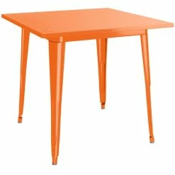 LT&S Alloy Series Lancaster Table & Seating Alloy Series 32" X 32" Orange Dining Height Outdoor Table With 4 Industrial Cafe Chairs -Lancaster Table & Seating Shop 2253946