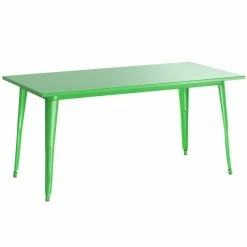 LT&S Alloy Series Lancaster Table & Seating Alloy Series 63" X 32" Green Dining Height Outdoor Table With 6 Industrial Cafe Chairs -Lancaster Table & Seating Shop 2253971