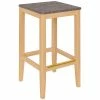 BFM Seating Stockton Natural Beechwood Square Backless Barstool With Relic Rustic Copper Seat