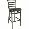 BFM Seating Lima Steel Bar Height Chair With 2" Black Vinyl Seat And Clear Coat Frame