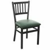 BFM Seating Troy Sand Black Steel Side Chair With 2" Green Vinyl Seat
