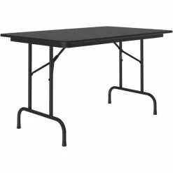 Correll 30" X 48" Black Granite Thermal-Fused Laminate Top Folding Table With Black Frame