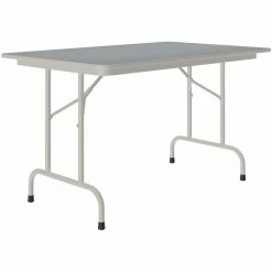 Correll 30" X 48" Gray Granite Thermal-Fused Laminate Top Folding Table With Gray Frame