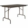 Correll 30" X 48" Walnut Thermal-Fused Laminate Top Folding Table With Brown Frame