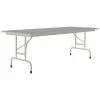 Correll 30" X 96" Gray Granite 22" - 32" Adjustable Height Thermal-Fused Laminate Top Folding Table With Gray Frame