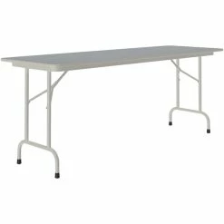 Correll 24" X 96" Gray Granite Thermal-Fused Laminate Top Folding Table With Gray Frame