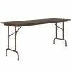 Correll 24" X 96" Walnut Thermal-Fused Laminate Top Folding Table With Brown Frame