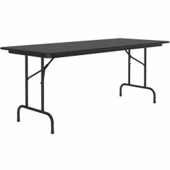 Correll 30" X 96" Black Granite Thermal-Fused Laminate Top Folding Table With Black Frame