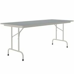Correll 30" X 96" Gray Granite Thermal-Fused Laminate Top Folding Table With Gray Frame