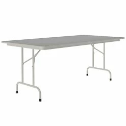Correll 36" X 96" Gray Granite Thermal-Fused Laminate Top Folding Table With Gray Frame