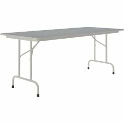 Correll 30" X 60" Gray Granite Thermal-Fused Laminate Top Folding Table With Gray Frame