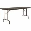 Correll 30" X 60" Walnut Thermal-Fused Laminate Top Folding Table With Brown Frame