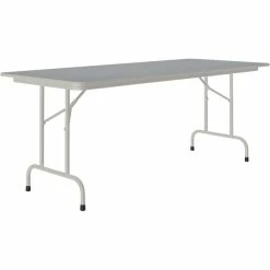 Correll 30" X 72" Gray Granite Thermal-Fused Laminate Top Folding Table With Gray Frame