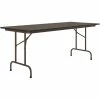Correll 30" X 72" Walnut Thermal-Fused Laminate Top Folding Table With Brown Frame