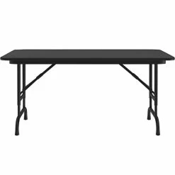 Correll 24" X 48" Black Granite 22" - 32" Adjustable Height Thermal-Fused Laminate Top Folding Table With Black Frame -Lancaster Table & Seating Shop 2269197