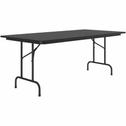 Correll 36" X 72" Black Granite Thermal-Fused Laminate Top Folding Table With Black Frame