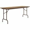 Correll 24" X 96" Medium Oak Thermal-Fused Laminate Top Folding Table With Brown Frame