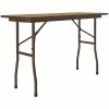 Correll 18" X 48" Medium Oak Thermal-Fused Laminate Top Folding Table With Brown Frame