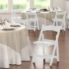 Lancaster Table & Seating White Resin Folding Chair With Vinyl Seat