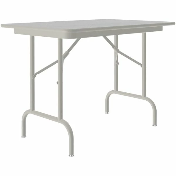 Correll 24" X 48" Gray Granite Keyboard Height Thermal-Fused Laminate Top Folding Table With Gray Frame And Leveling Feet 1 Correll 24" X 48" Gray Granite Keyboard Height Thermal-Fused Laminate Top Folding Table With Gray Frame And Leveling Feet