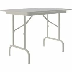 Correll 24" X 36" Gray Granite Keyboard Height Thermal-Fused Laminate Top Folding Table With Gray Frame And Leveling Feet