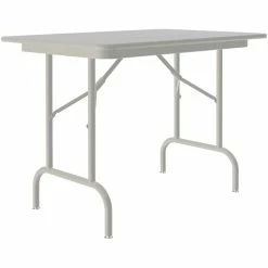 Correll 24" X 36" Gray Granite Thermal-Fused Laminate Top Folding Table With Gray Frame And Leveling Feet