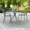 Lancaster Table & Seating Harbor Black 30" Square Outdoor Standard Height Table With Modern Legs And 2 Arm Chairs