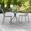 Lancaster Table & Seating Harbor Black 30" Round Outdoor Standard Height Table With Modern Legs And 2 Side Chairs