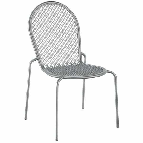 Lancaster Table & Seating Harbor Gray 36" Round Outdoor Standard Height Table With Modern Legs And 4 Side Chairs 3 Lancaster Table & Seating Harbor Gray 36" Round Outdoor Standard Height Table With Modern Legs And 4 Side Chairs - Image 3