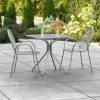 Lancaster Table & Seating Harbor Gray 30" Square Outdoor Standard Height Table With Modern Legs And 2 Arm Chairs