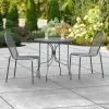 Lancaster Table & Seating Harbor Black 30" Round Outdoor Standard Height Table With Ornate Legs And 2 Side Chairs