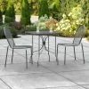 Lancaster Table & Seating Harbor Black 24" X 30" Rectangular Outdoor Standard Height Table With Ornate Legs And 2 Side Chairs