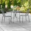 Lancaster Table & Seating Harbor Black 30" Square Outdoor Standard Height Table With Ornate Legs And 2 Side Chairs