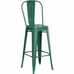 LT&S Alloy Series Lancaster Table & Seating Alloy Series 32" X 32" Emerald Outdoor Bar Height Table With 4 Metal Cafe Bar Stools -Lancaster Table & Seating Shop 2286681
