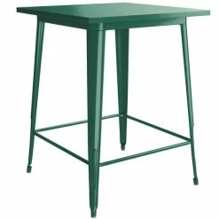 LT&S Alloy Series Lancaster Table & Seating Alloy Series 32" X 32" Emerald Outdoor Bar Height Table With 4 Metal Cafe Bar Stools -Lancaster Table & Seating Shop 2286699