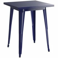 LT&S Alloy Series Lancaster Table & Seating Alloy Series 24" X 24" Navy Dining Height Outdoor Table With 2 Industrial Cafe Chairs -Lancaster Table & Seating Shop 2287069