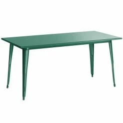 LT&S Alloy Series Lancaster Table & Seating Alloy Series 63" X 32" Emerald Dining Height Outdoor Table With 6 Industrial Cafe Chairs -Lancaster Table & Seating Shop 2287090