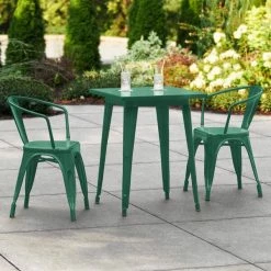 LT&S Alloy Series Lancaster Table & Seating Alloy Series 24" X 24" Emerald Dining Height Outdoor Table With 2 Arm Chairs