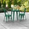 LT&S Alloy Series Lancaster Table & Seating Alloy Series 24" X 24" Emerald Dining Height Outdoor Table With 2 Industrial Cafe Chairs
