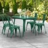 LT&S Alloy Series Lancaster Table & Seating Alloy Series 48" X 30" Emerald Dining Height Outdoor Table With 4 Industrial Cafe Chairs