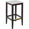 BFM Seating Stockton Dark Walnut Beechwood Square Backless Barstool With Relic Antique Wash Seat