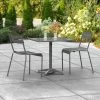 Lancaster Table & Seating 24" X 32" Matte Gray Powder-Coated Aluminum Dining Height Outdoor Table With Umbrella Hole And 2 Side Chairs