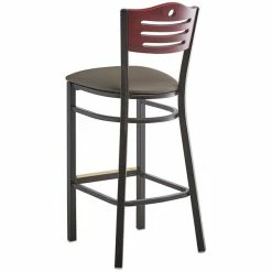 Lancaster Table & Seating Mahogany Finish Bar Height Bistro Chair With 2" Taupe Padded Seat 6 Lancaster Table & Seating Mahogany Finish Bar Height Bistro Chair With 2" Taupe Padded Seat -Lancaster Table & Seating Shop 2292952